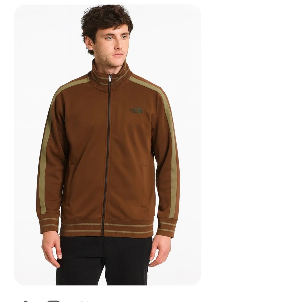 North face brown zip up  jacket size XLARGE